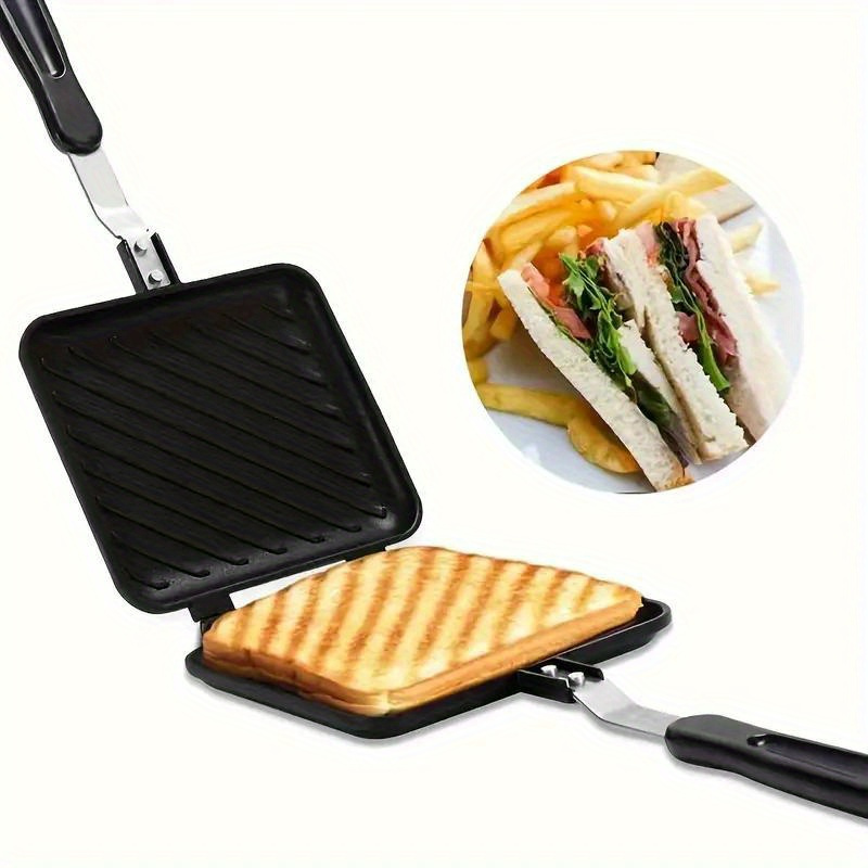 TEMU 1pc Japanese- Inspired Double- Sided Non- Stick Sandwich Maker - Versatile Breakfast Pan For Eggs, Toast & More - Perfect For Home & Outdoor