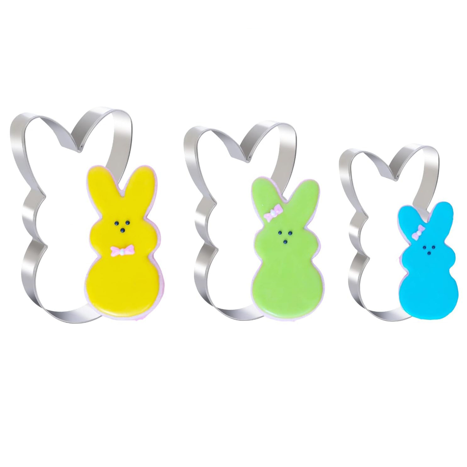 

Easter Bunny Cookie Cutters Set, 3pcs - 430 Stainless Steel Biscuit Molds For Baking, Diy Kitchen Tools - Spring Easter Cookies, Cutting Knife