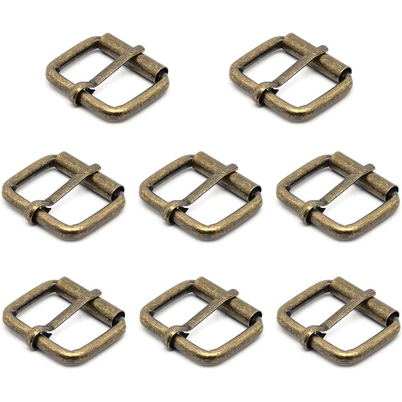 TEMU Schnallen aus Zinklegierung, 8 Stück, 1 Zoll, Metall, Einzelzinken-Rollenschnalle für Gürtel, , Schuhe, DIY-Hardware-Zubehör