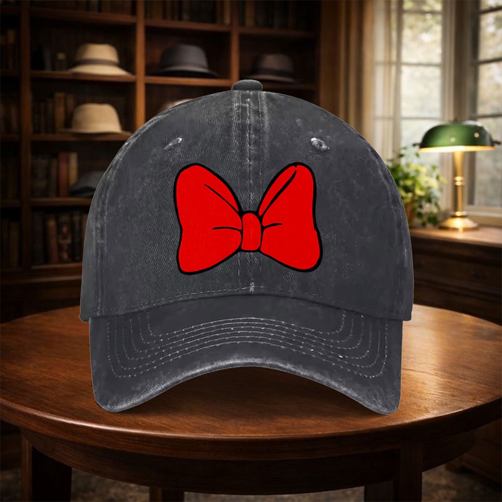 TEMU Classic Baseball Cap For Men, Sports Hat With Mickey Red Bow Print Design, Stylish And Unisex Fashion, Outdoor Casual Duckbill Cap, Adjustable