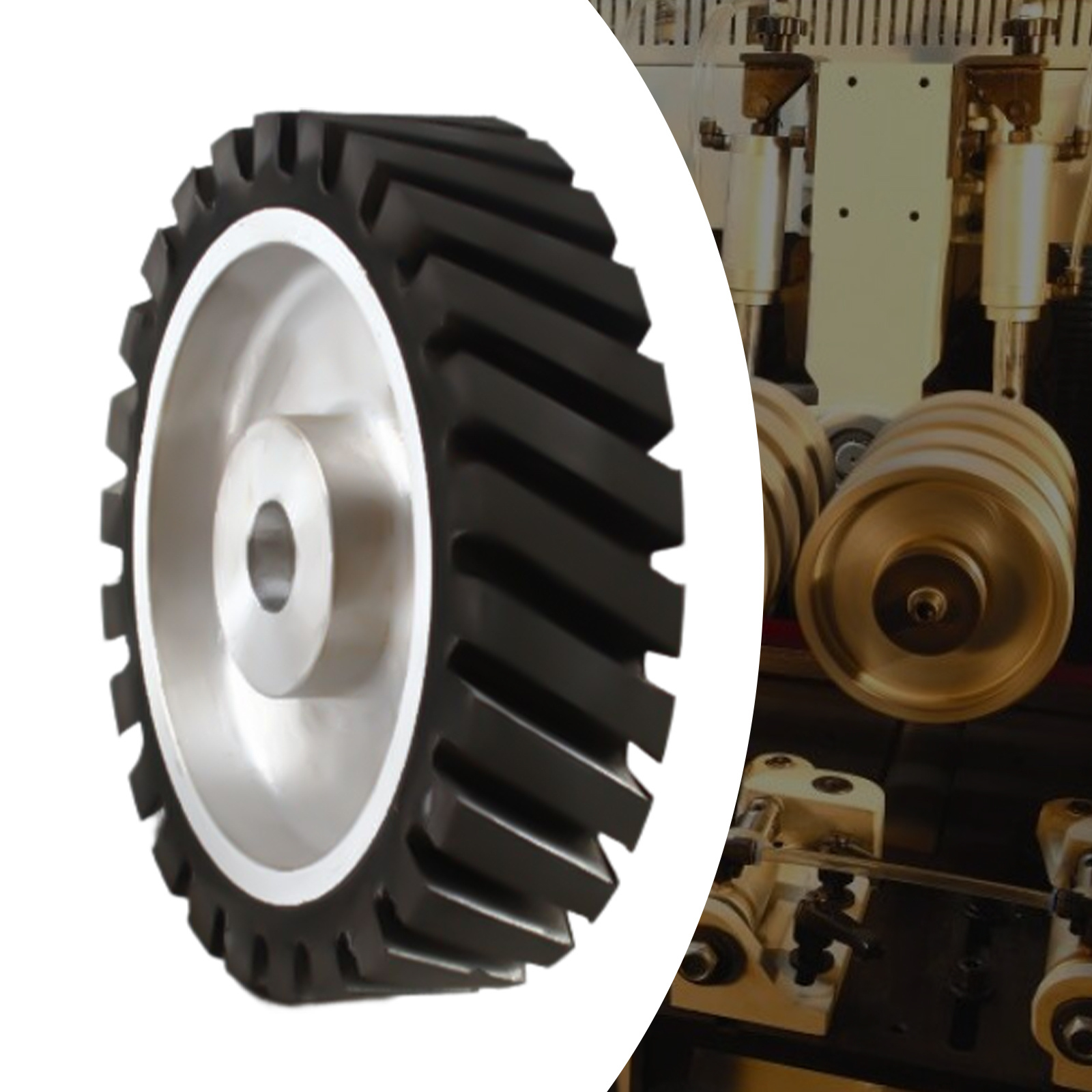 Image of Contact Wheels Grinder Belt Grinder Contact Wheel Belt Grinder Contact Wheel 7.87*1.97in For Metal Non-metal Grinding Polishing Removing Burrs