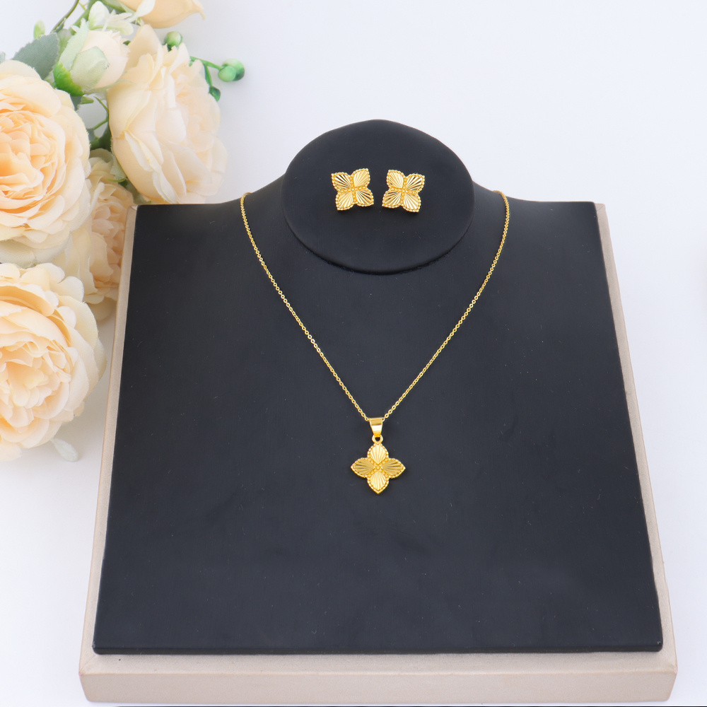 TEMU 24k Women's Golden-plated Necklace And Earring Set, Exquisite , Jewelry For Women With Black Dresses, Multiple Styles From, Perfect Gift For