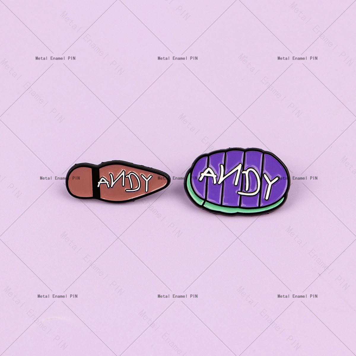 TEMU 2pcs Cartoon Sole Enamel Pin Cute Lapel Pins Badges On Backpack Men's Brooch Clothes Gift Jewelry Fashion Accessories