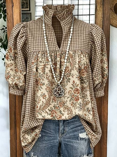 item picture plus size plus size womens hot tops xl 8xl for spring summer and autumn casual v neck shirt with puff sleeves soft fabric texture ideal for daily commuting festival dates and vacation travel perfect as mothers day gifts