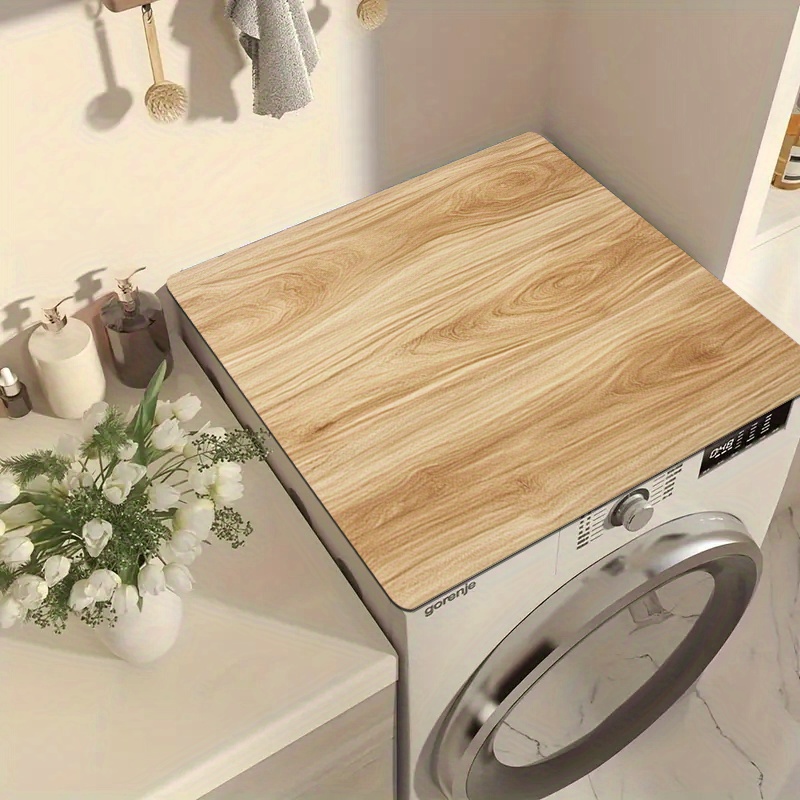 E-shop ., Neue Holzmaserung Bedruckte Weiche Kaffeemaschinenmatte, Waschmaschinenmatte, Kühlschrank Staubschutzhülle, Schnelltrocknende Saugfähige