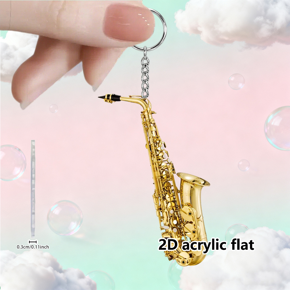 TEMU 2d Flat, 2d Flat Acrylic Keychain - 1pc Acrylic Keychain | Exquisite And Compact Fashion Accessory & Item | Perfect Creative Gift For Decorating