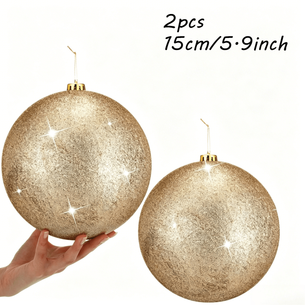 TEMU 2pcs, 15cm/5.9inch Oversized Christmas Ball Ornaments Shining - Enormous Oversized Plastic Christmas Balls, Large Hanging Christmas Tree
