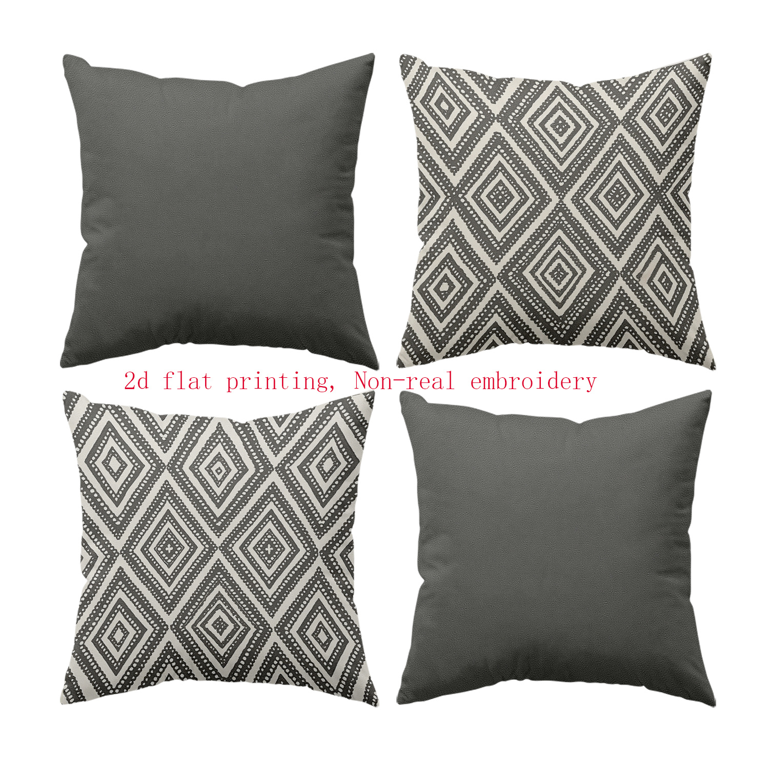 TEMU Juego de 4 piezas, estampado 2D, fundas de almohada de estilo minimalista, patrones geométricos combinados con colores lisos, con un moderno. No