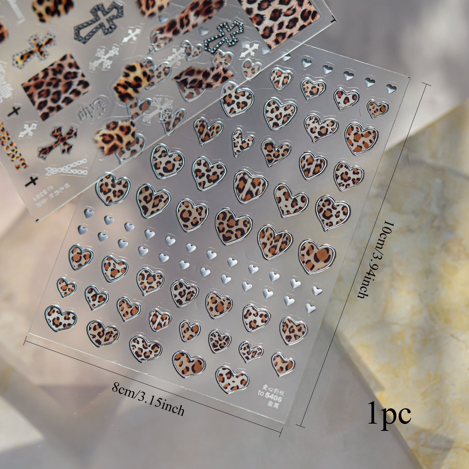 Image of 1pc Punk Metal Nail Art Stickers Diy European And American Stickers Leopard Silvery Edging Stickers Suitable For Women And
