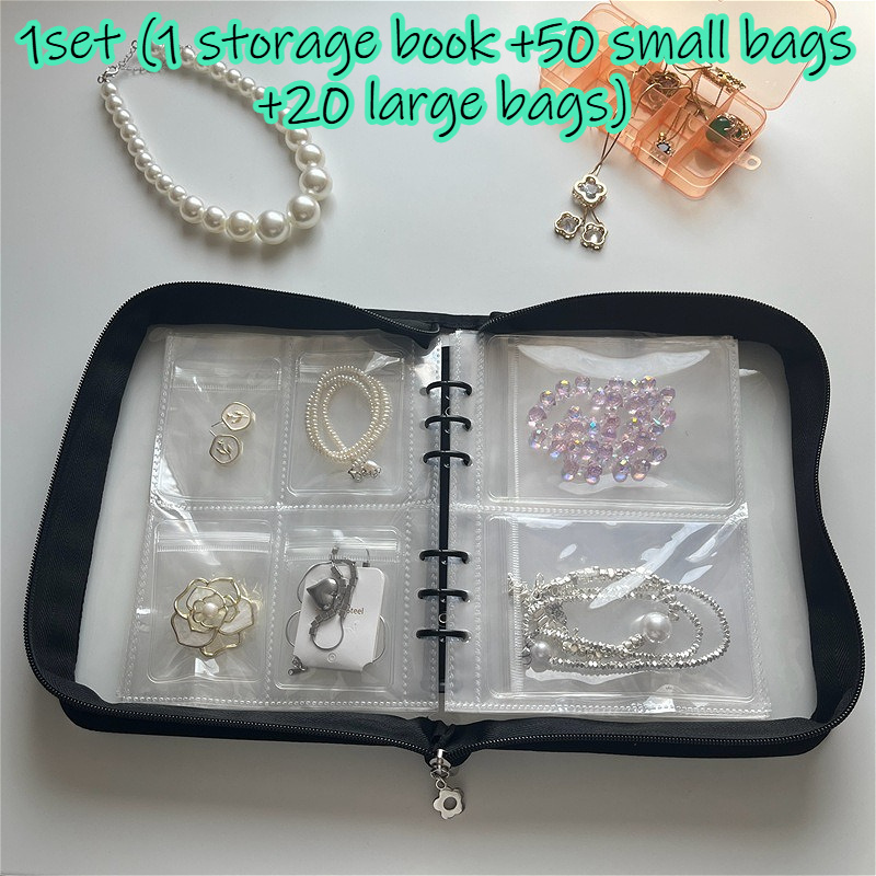 1set high capacity travel jewelry storage box contains   book fifty small bags and   large bags a   of colors   from transparent multi grid storage suitable for earrings necklaces rings portable storage bag     jewelry roll for   suitable for birthdays valentines day thanksgiving   and other holiday gifts jewelry boxes and storage jewelry storage roll jewelry rolls Product details 5