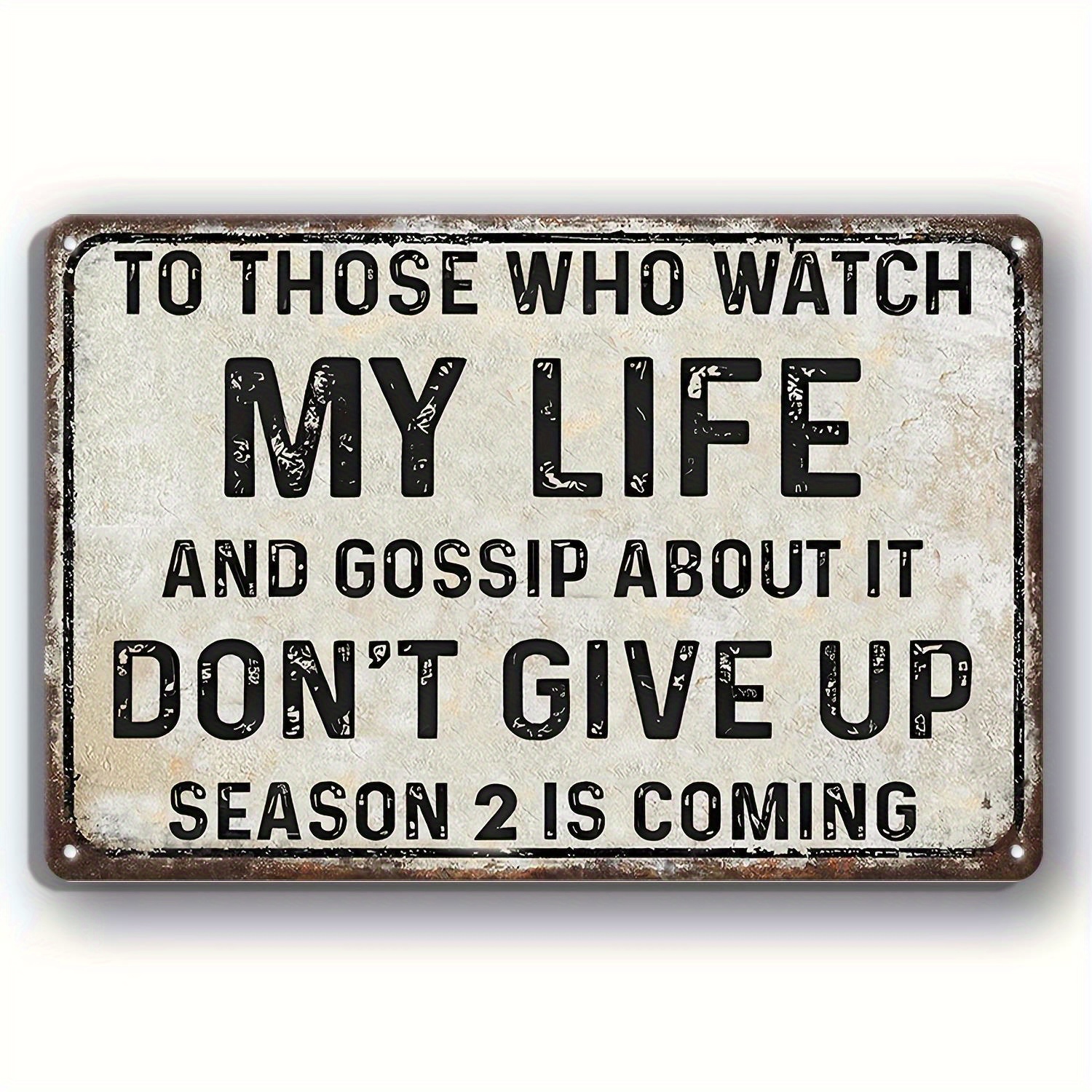 TEMU Retro Metal Wall Plaque " Observe My Life And It - Is On The Way" - Durable And Weather-resistant Iron Round Wall Art Suitable For Home, Café,