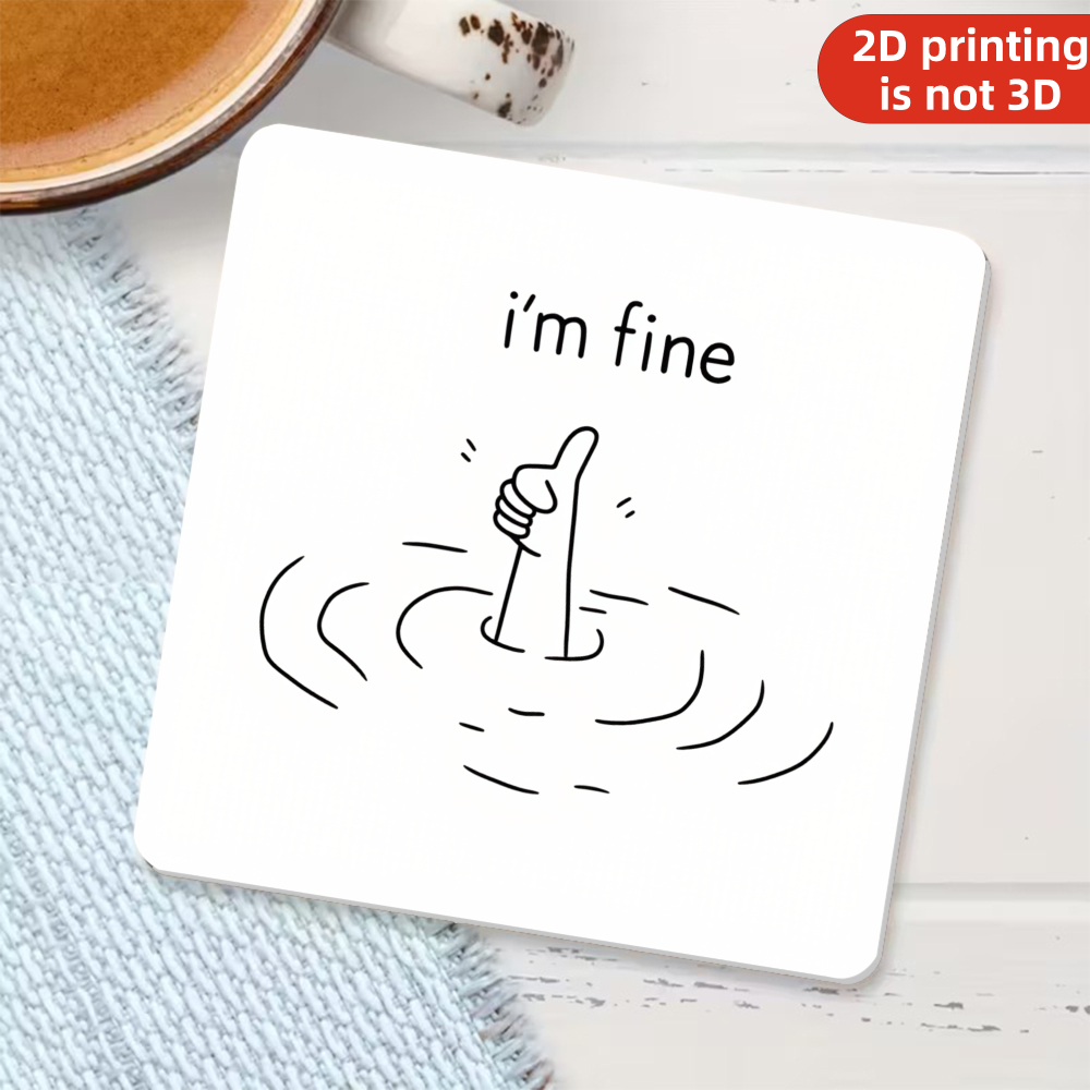 TEMU 1pc Coaster With "" And Water Ripple Pattern, Suitable For Milk Counters, Office Rest Areas, Tables, Entryway Storage Tables, And As A Gift To