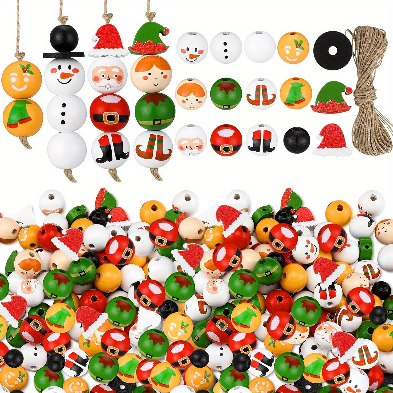 

75pcs Christmas Wooden Set - Diy Kit For , , & Snowman - For Party Supplies & Ornaments