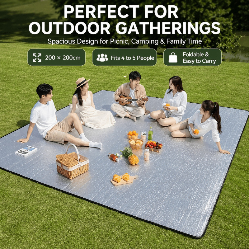 Oversized Camping Mat with Storage Bag, 200cm x 200cm
