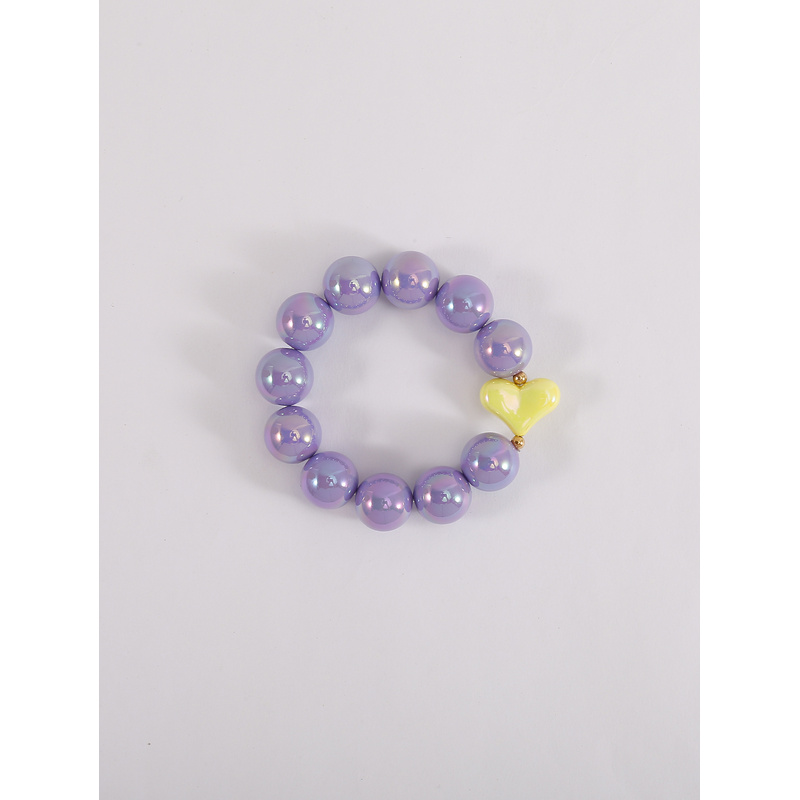 Women's Geometric Beaded Bracelet with Iridescent Effect, Stretchable