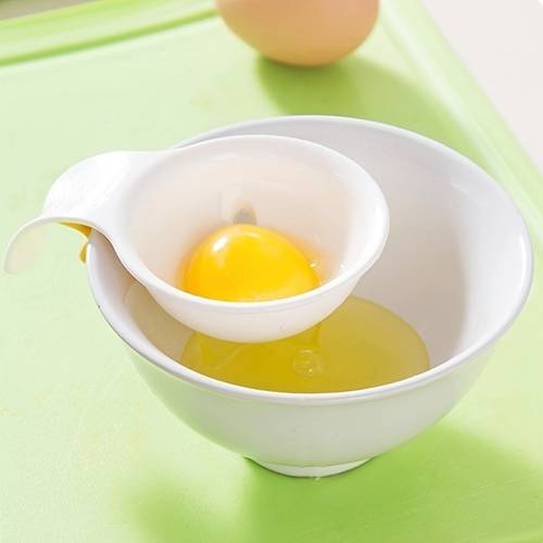 2pcs Elegant White Plastic Egg Yolk & Protein Separators with Feather Accents - Dual- for Mess-Free Cooking, Baking, & Mayonnaise - Kitchen Gadgets for , for Yolk, Cooking Accessory, Stylish Kitchenware, Durable Kitchen Tool