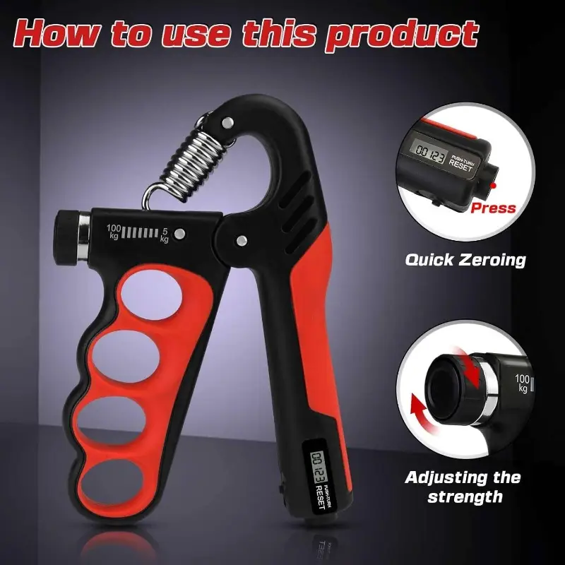 4pcs grip strength trainer kit - 11-220lbs adjustable forearm gripper, finger exerciser & wrist strengthener for men, with handles, durable non-woven material, ideal for hand & wrist , hand strength training|ergonomic grip trainer|durable grip trainer, grip strengthener Product details 2