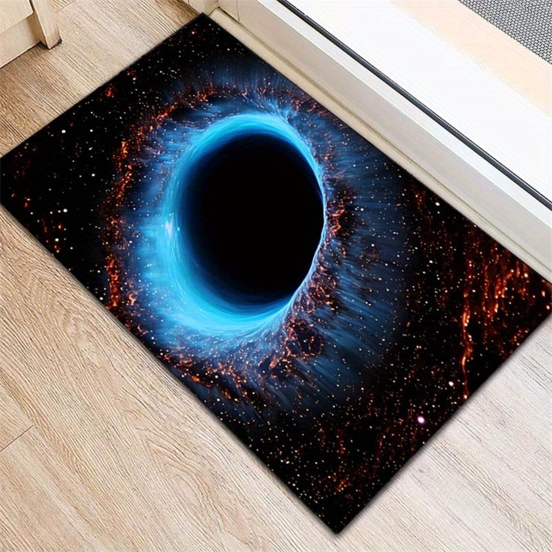 TEMU 1pc Abstract Hole Pattern, Printed Floor Mat, Non-slip, Suitable For Living Room, Bedroom, Kitchen, Machinery, Indoor And Outdoor Decoration