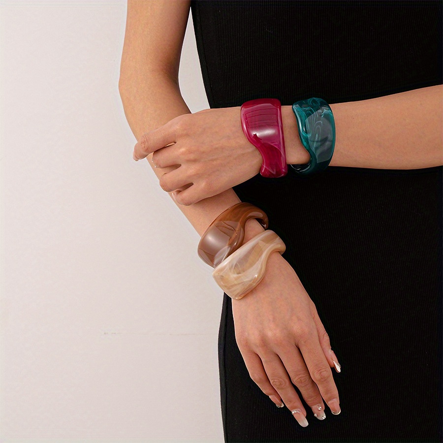 4pcs 1pc Niche Vintage Gradient Acrylic Bracelet for Women