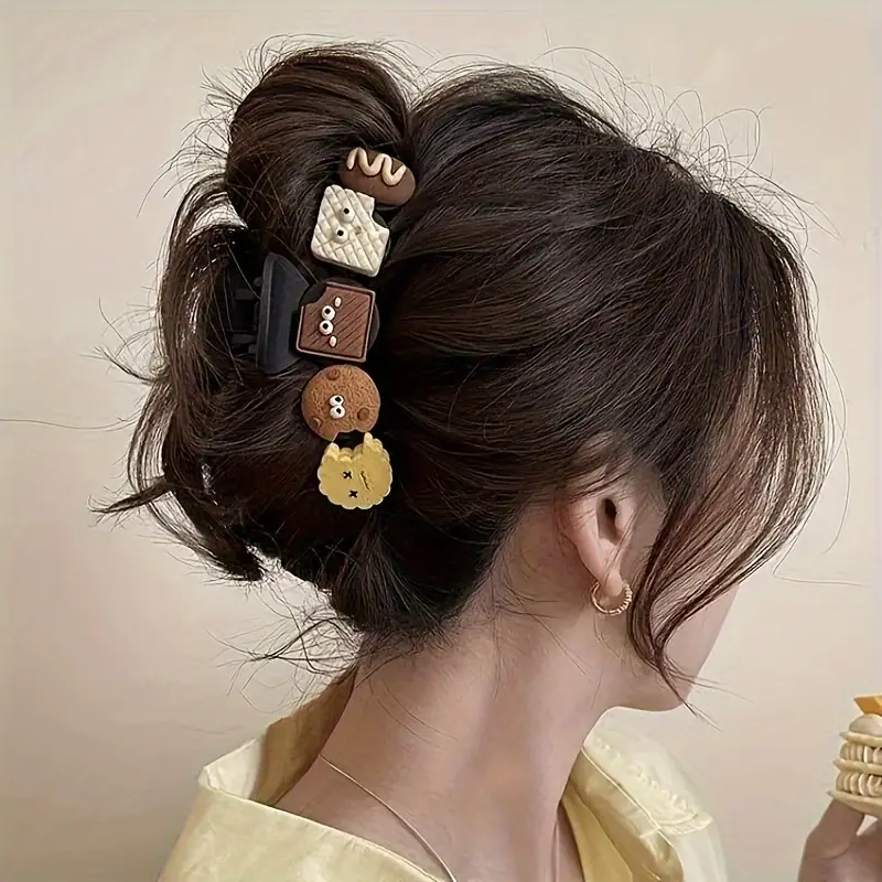 4pcs wave color block claw clip large hair clips for womens high end back head accessories Product details 2