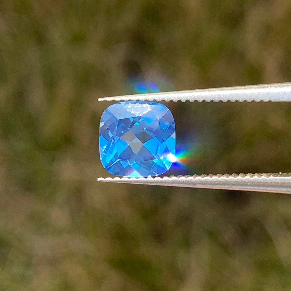 0.5-6Ct Sky Blue Lab Grown Princess Cut Faux Sapphire