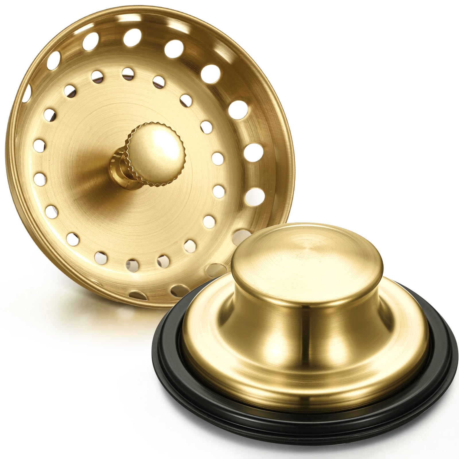 TEMU 2pcs Bouchon de crépine d'évier de cuisine de 3,5 pouces en acier inoxydable, bouchon de déboucheur d'ordures, panier de crépine d'évier pour