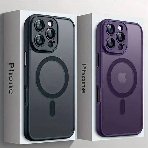 immagine dell'articolo custodia per telefono - 2 pezzi: 1 custodia + 1 regalo (supporto per cellulare) custodia magnetica qualità per iphone 17, 16, 15, 14, 13 pro, 12, 11 e compatibile con la ricarica wireless, custodia magnetica per telefono, custodia per telefono