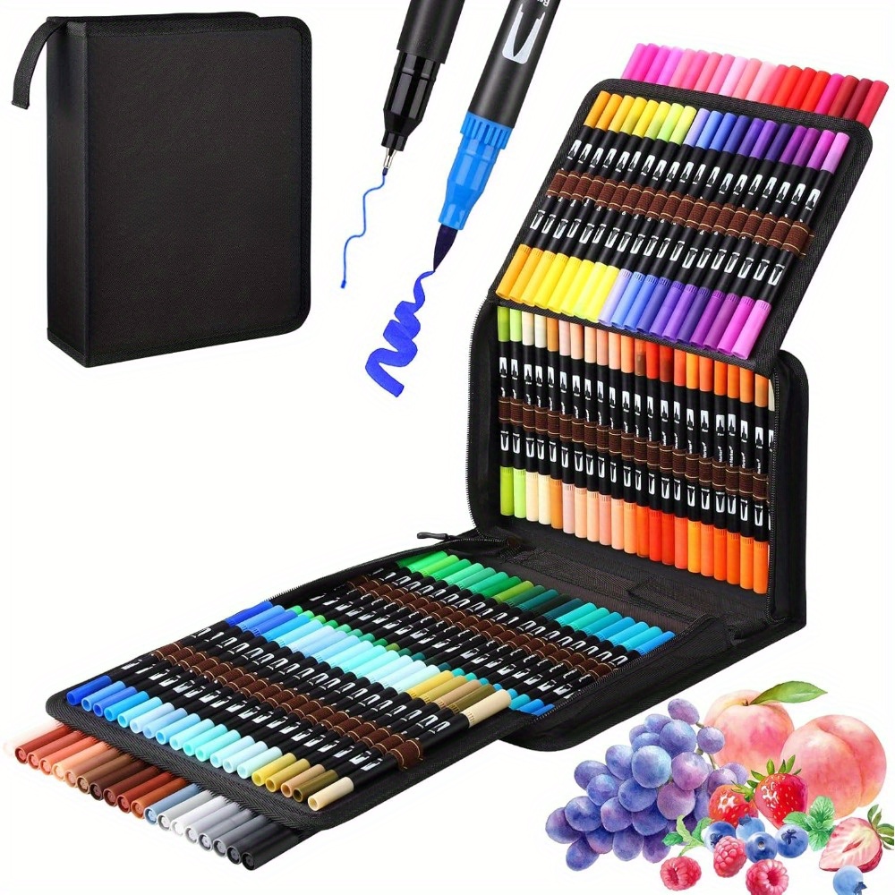 1set Set ÄŒopičev za Akvarel, 120 Barv, Dvojni Končni Dizajn, Primeren za Pisanje, Slikanje, Skiciranje DIY