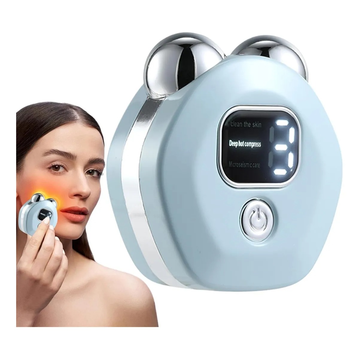 TEMU Mejora tu Masajeador Facial en Beige , Masajeador Facial, Herramienta de Mejora Estética, de Cuidado Facial,Herramienta Facial