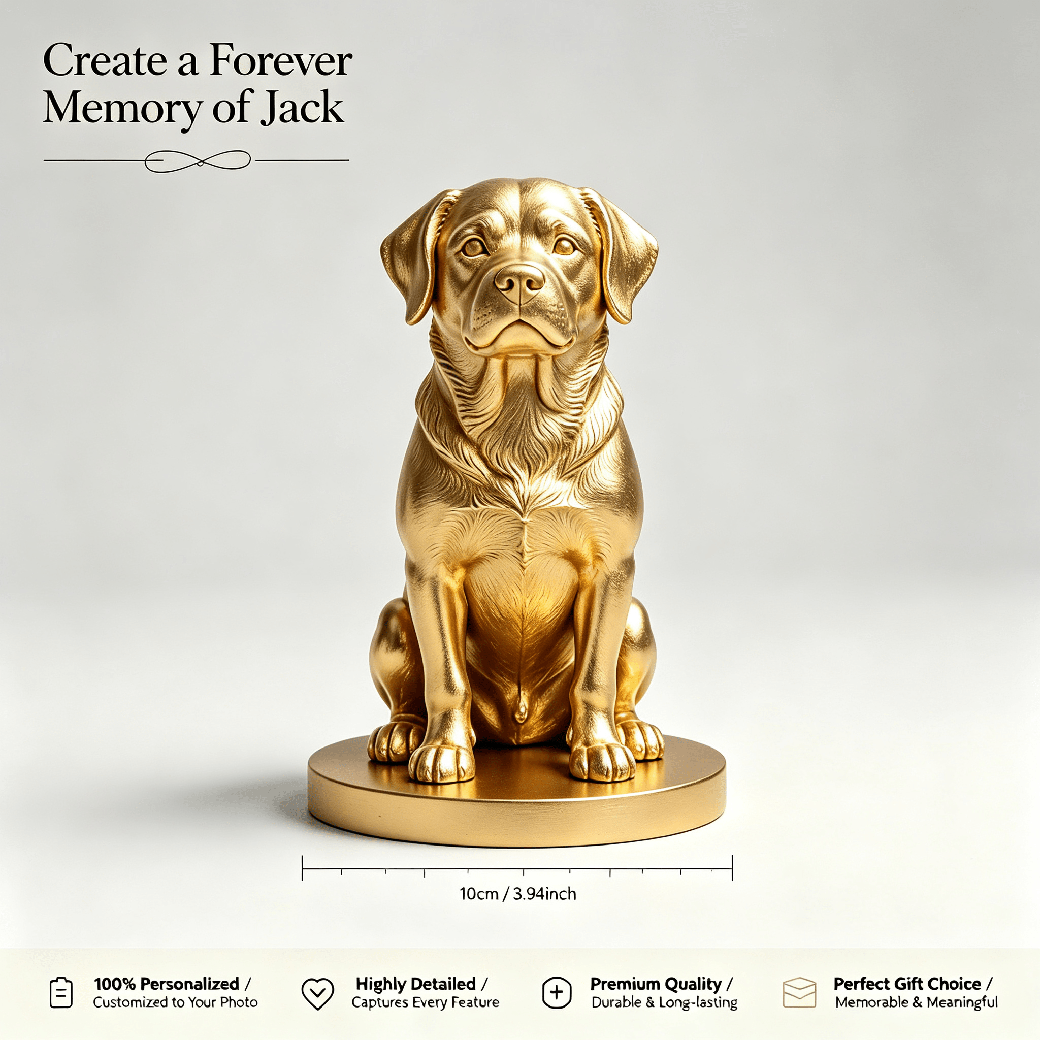 Custom 3D Pet Portrait Sculpture from Photo