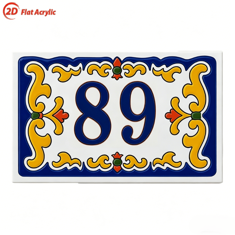 TEMU 1pc 2d Flat Custom Colored Acrylic Decorative Address Sign, Custom House Number, Room Good Wall Decoration Address Sign, Laser Cutting And
