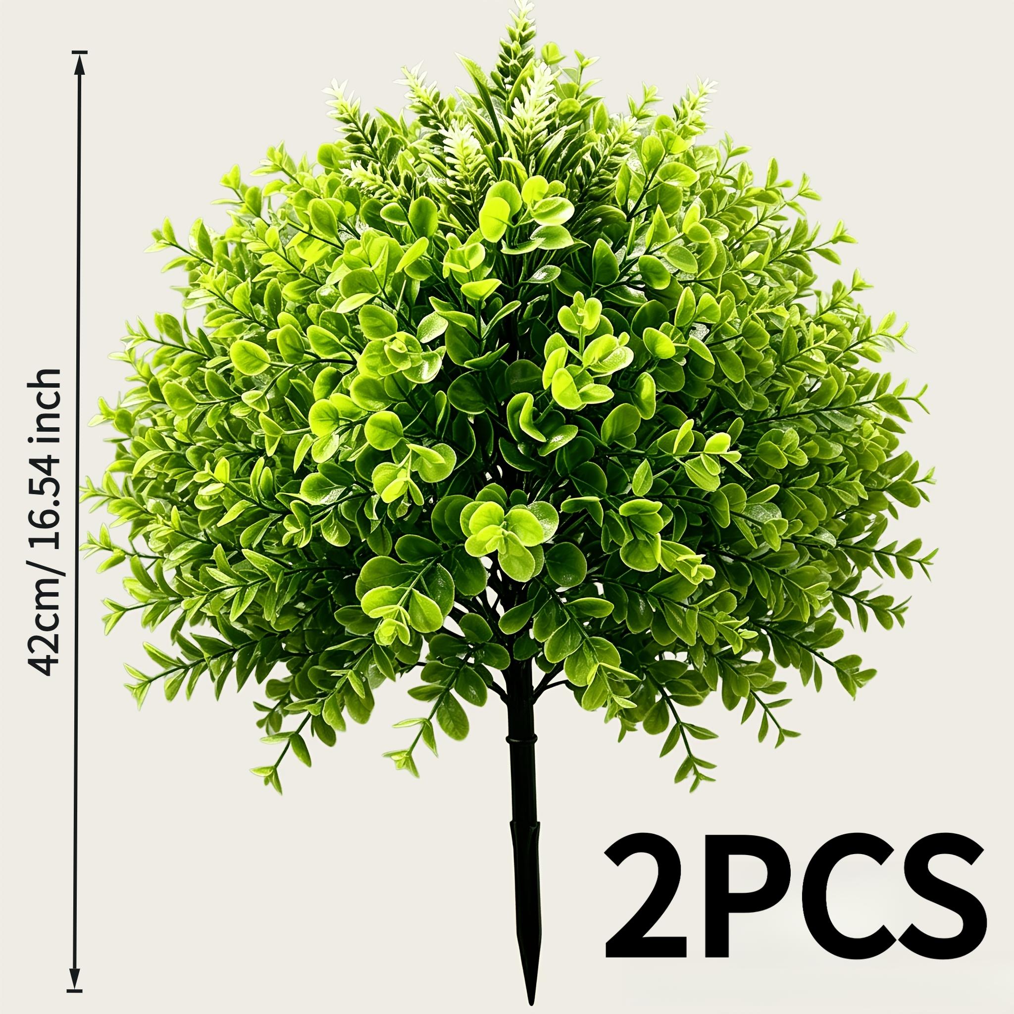 TEMU 2pcs Enormous Artificial Eucalyptus Bush With Stake, Uv Resistant Fake Greenery, Indoor/outdoor Decor For Home Garden Wedding, Durable Plastic