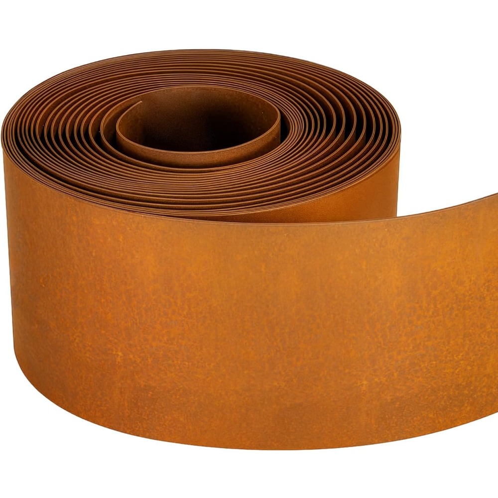 Corten Steel Lawn Edging Metal Bed Edging 0, 3 Mm Thick - Easy Assembly - Bed Edging With Rust, 1 Pair Of Assembly Gloves Included