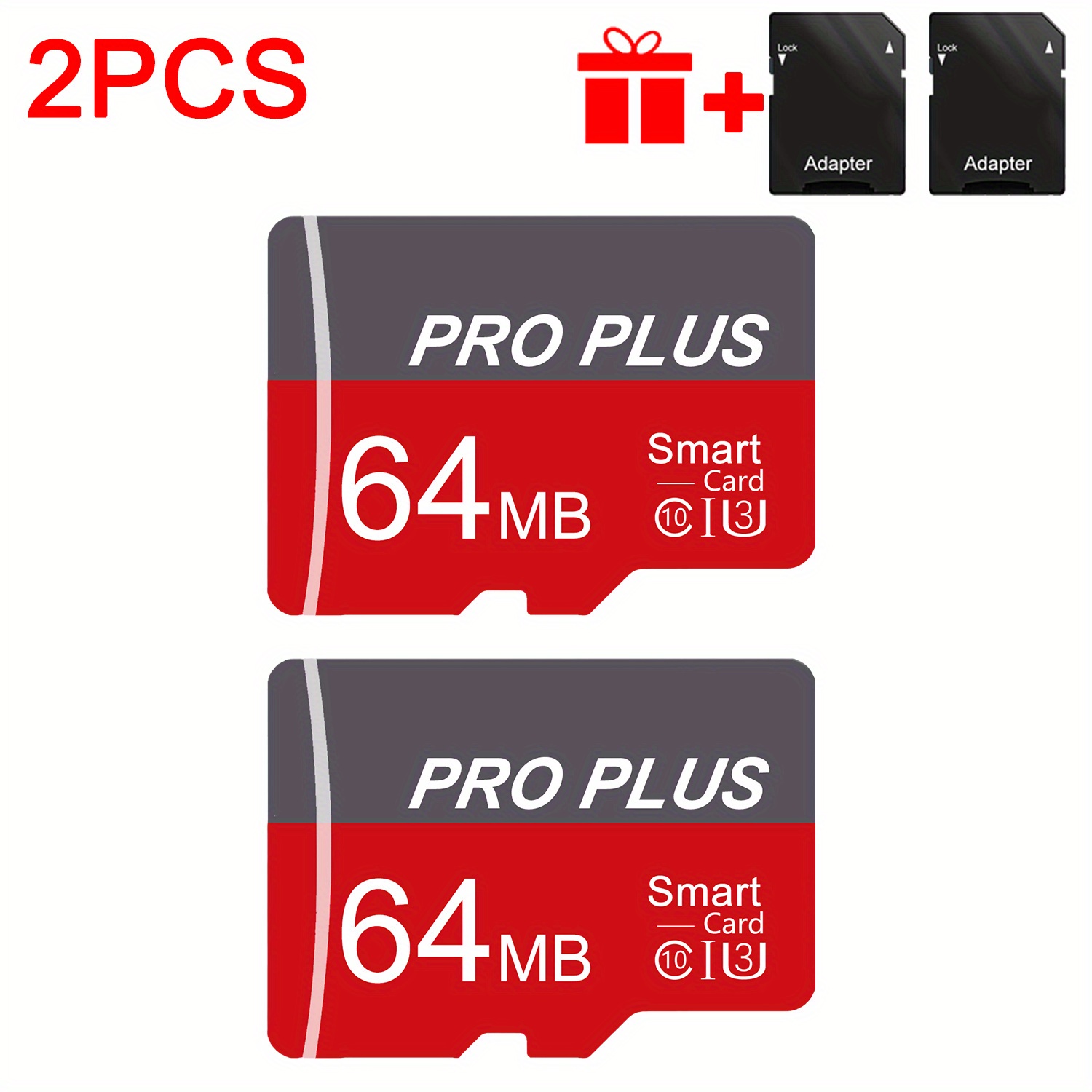 TEMU High Speed U3 C10 A1 Memory Card 2pcs 128gb 64gb 32gb 16gb With Adapter, Store Your Files For Tablet/ Camera/ Mobile Phone/ Camera/ Car Audio/