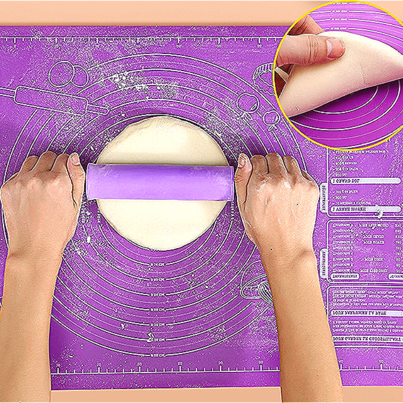 

A Kind Of Purple Kneading Mat, Pastry Mat, Baking Mat, Rolling Dough With Measurement, Kneading Mat, Counter Mat, Dough Rolling Mat, Pie Mat For Home Use