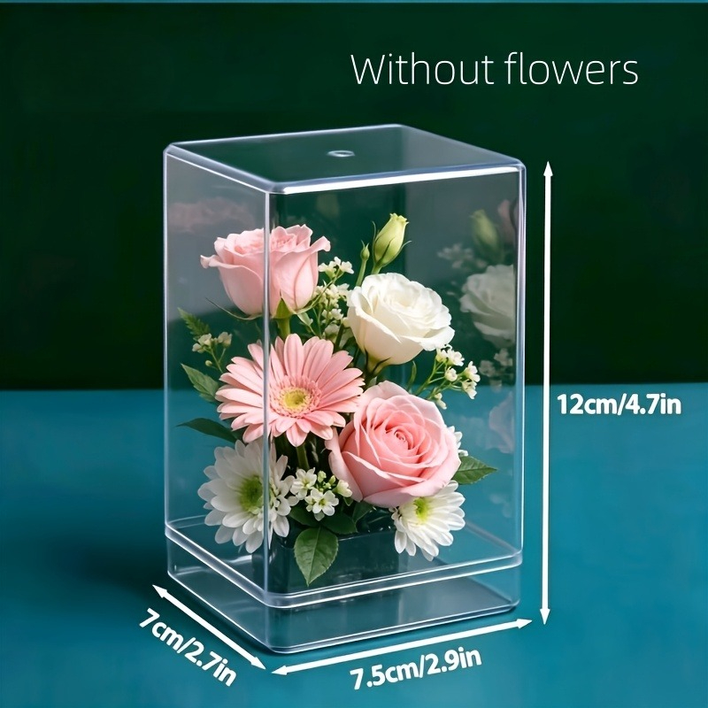 2pcs display cases transparent acrylic material dust proof storage and organizer 7 5cm x 7cm x 12  9  2 7  4 7in display box suitable for collecting   mini models