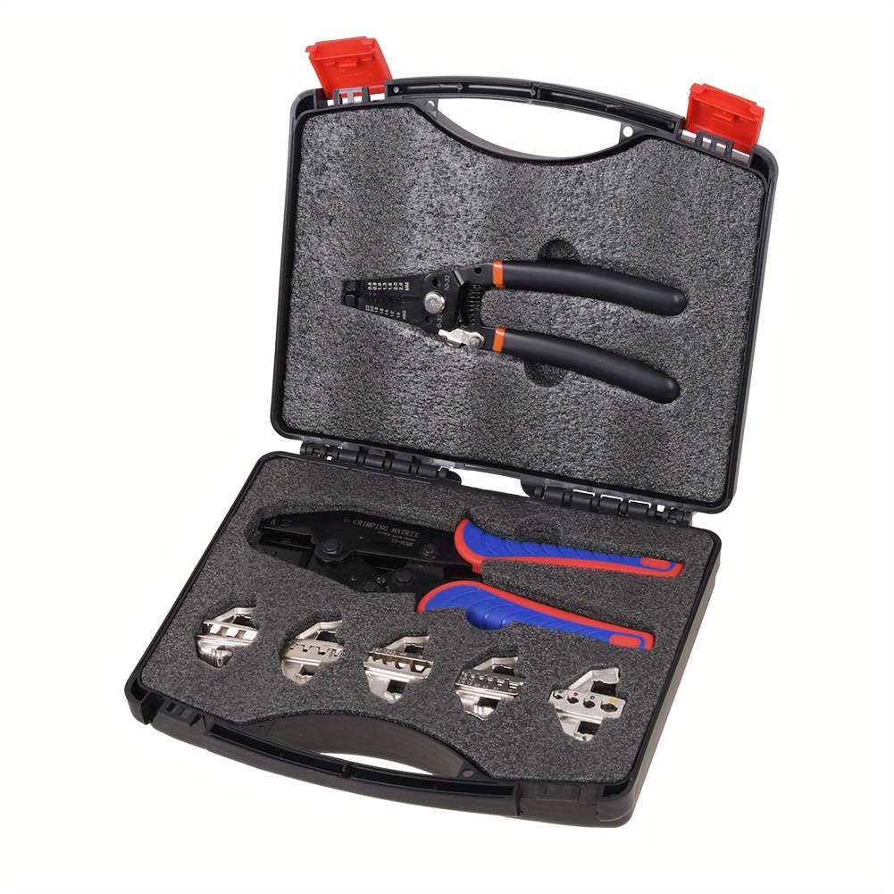 Set Of 7 Multifunctional Crimping Tools, Including Pressing Pliers And Wire End Pliers