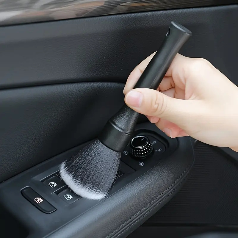 1pc Car Interior Detail Brush, Home Cleaning Dusting Brush, Computer Keyboard Jewelry Dusting Cleaning Brush, Soft Bristle Cleaning Brush, Dust Removal Tool, Car Interior Cleaning Brush, Car Dashboard Dusting Brush, No Battery Required, Plastic Material