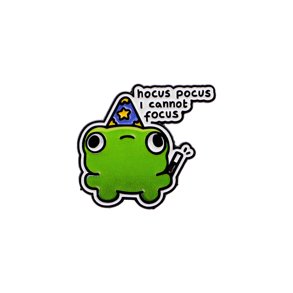 1pc " I Cannot Focus" Frog Lapel Pin For Backpacks, Enamel Pin, Briefcase Badge, Gift Accessory For Jewelry, Backpack Badge