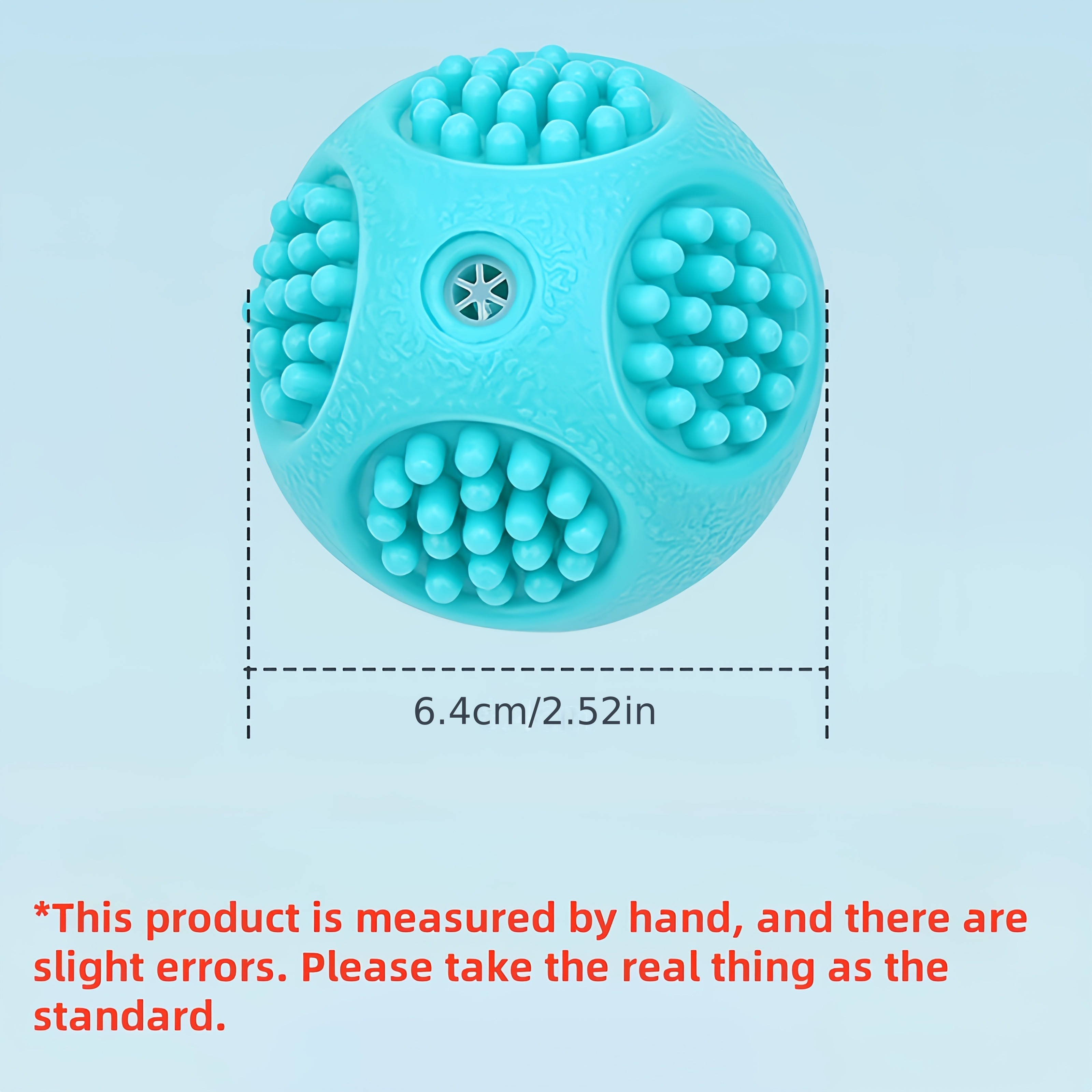 1pc Squeaky Dog Toy Ball, Bite- Rubber for Teeth Cleaning and Teeth Grinding, Textured Design for All Breeds, Puppies & Large Dogs, Pet Dental Care