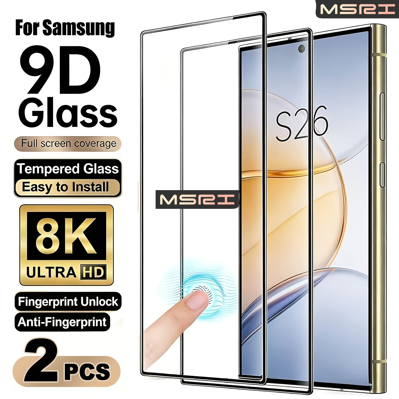 TEMU Lot de 2 protections d'écran HD ultra-transparentes, compatibles avec les modèles for Galaxy S26 Ultra, S25 Ultra/S24 . Prend en charge le