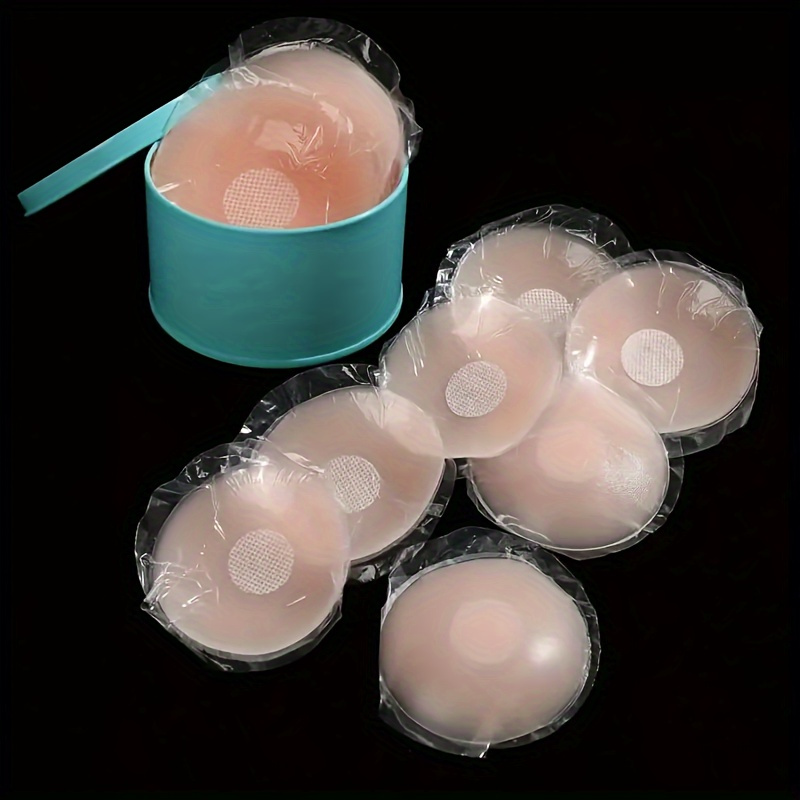 6 pack reusable silicone nipple covers strapless invisible self   pads suitable for womens underwear accessories solid color non textile material bra pads womens lingerie design flexible material