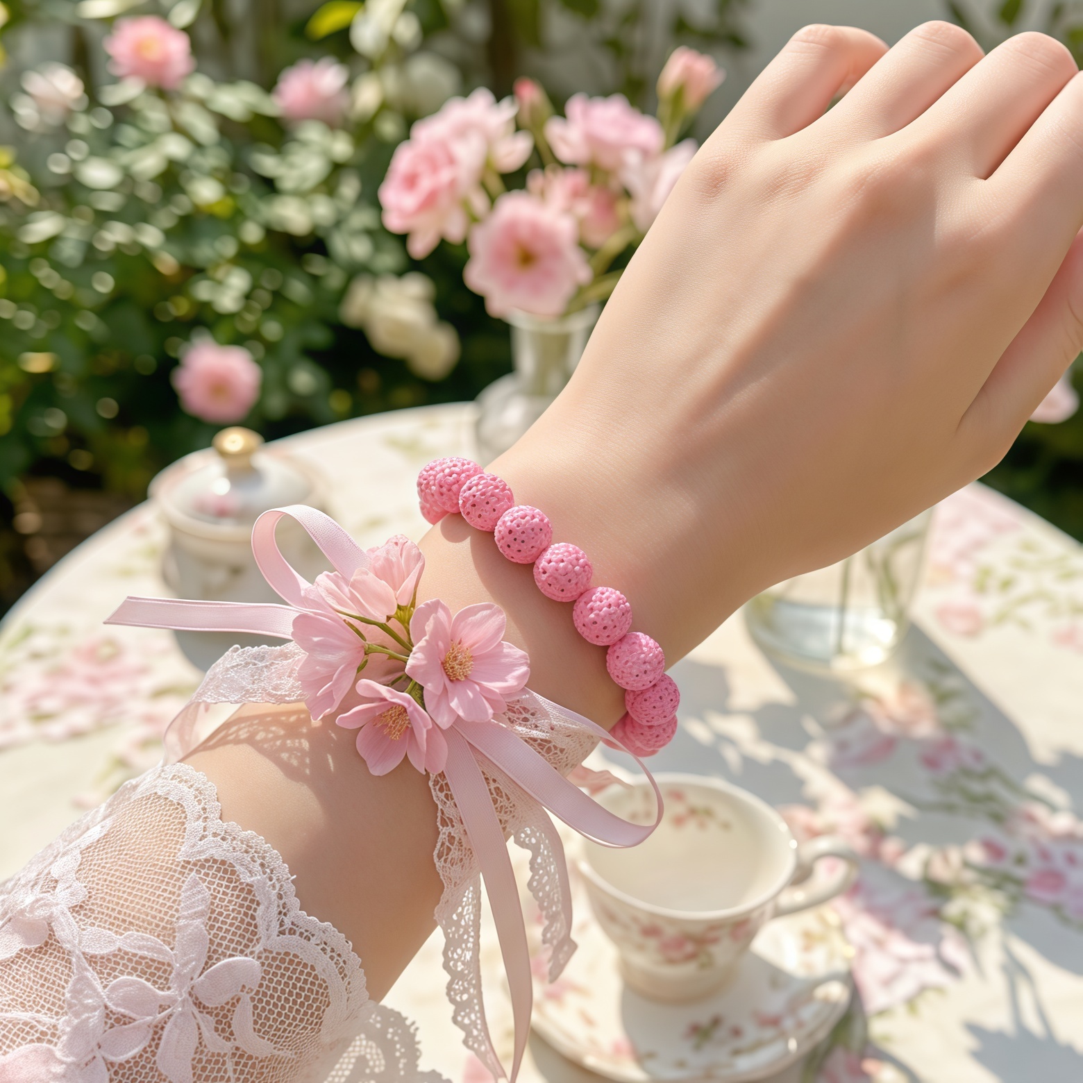 A Trendy Bracelet Made Of Natural Volcanic Stone Beads, Perfect For Daily Wear And Parties, Making It An Ideal Gift For