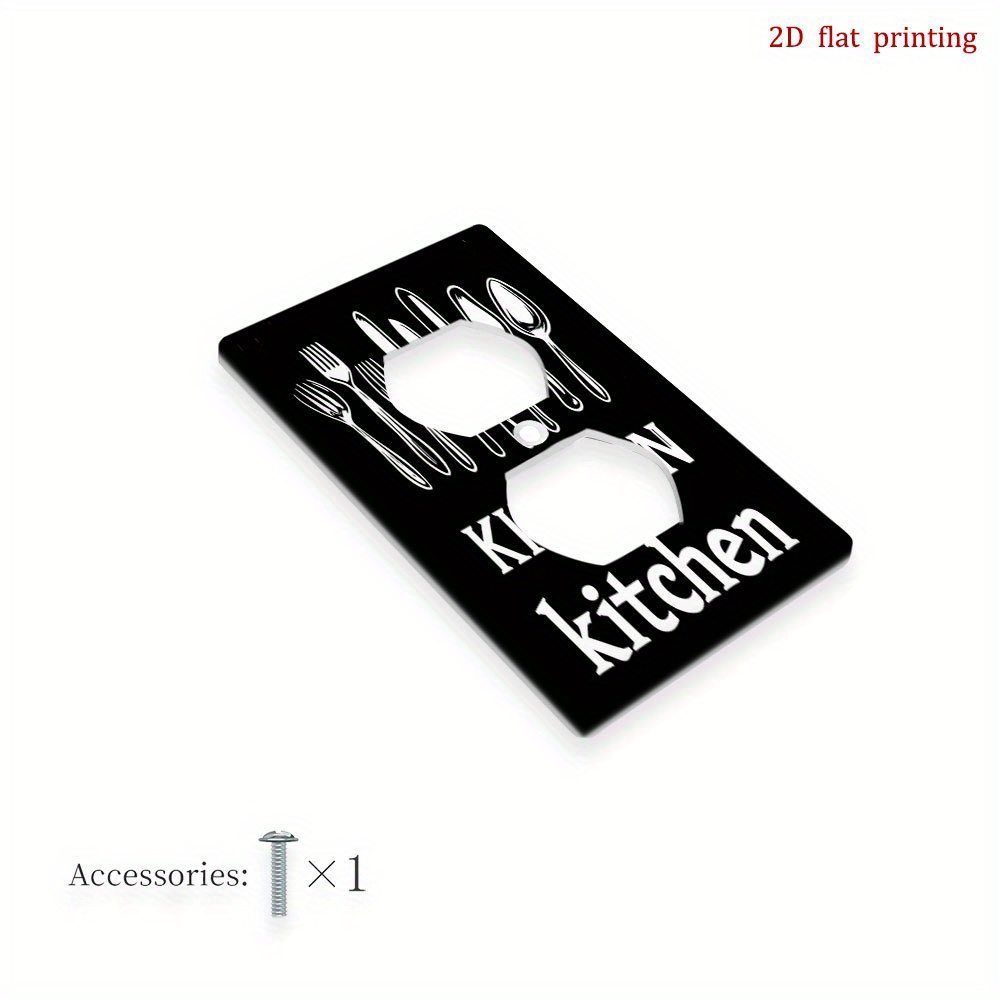 TEMU 1pc [2d Flat Printing] Kitchen Light Switch Cover Plate, Suitable For Home, Bathroom, Bedroom, Decorative Wall Plate, Does Not Batteries Or