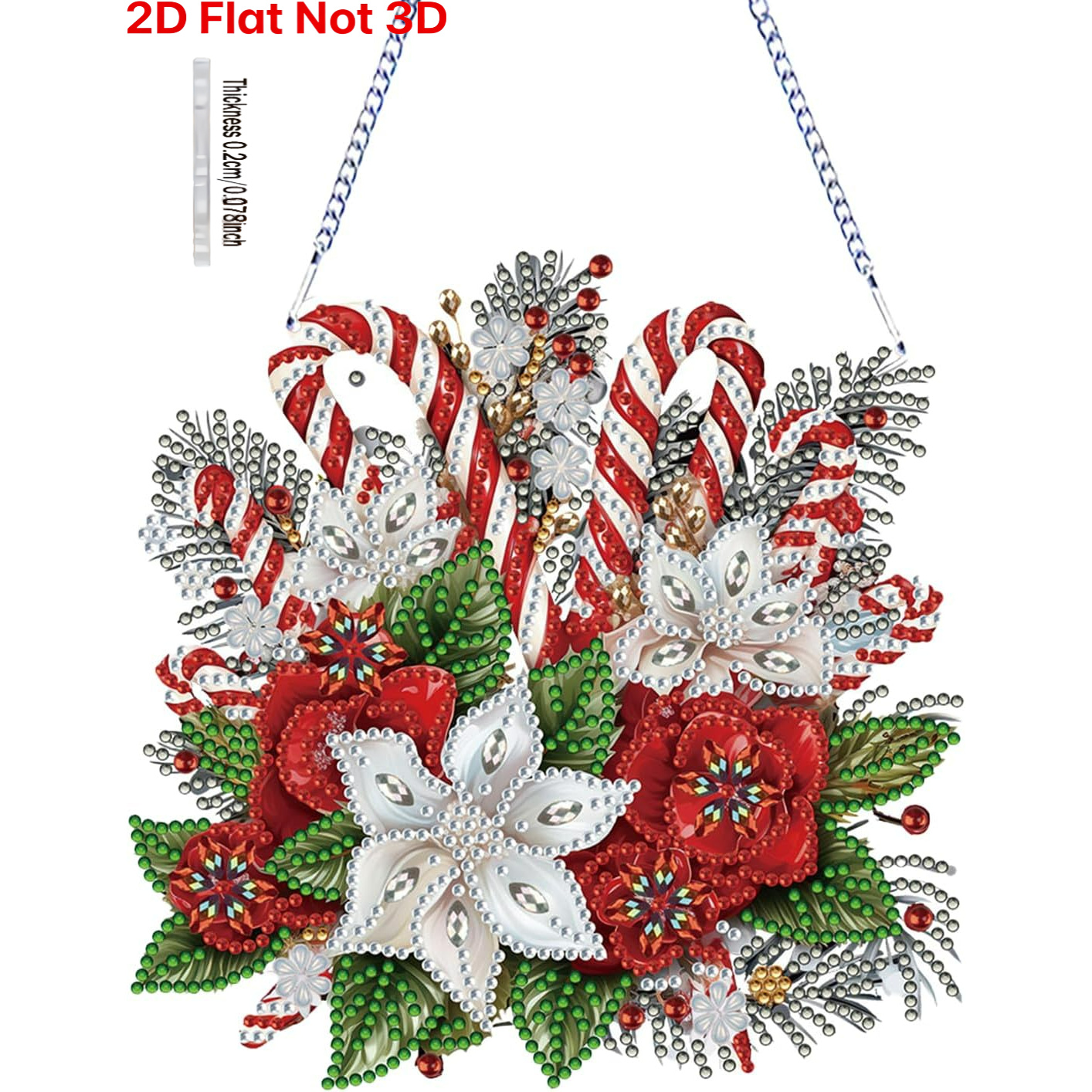 TEMU Single-sided 2d Plane Christmas Kit For Adults, Special-shaped Diamond Painting, 5d Acrylic Window Pendant, Home And Garden Wall Hanging Kit,
