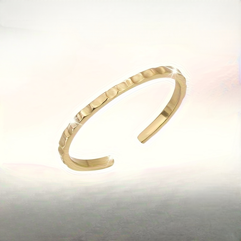 Delicate Adjustable Open-Toe Ring with Textured Design