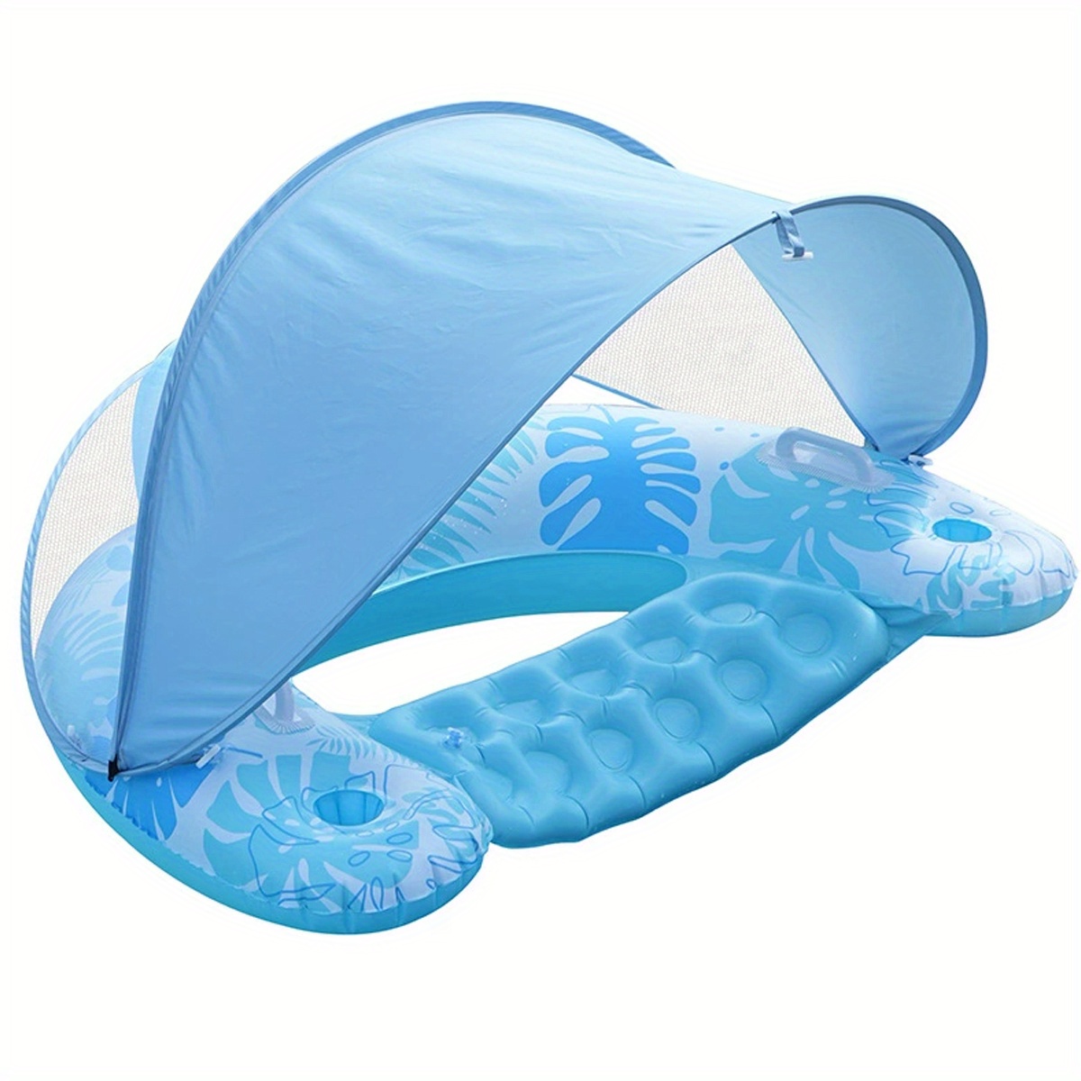 Flotador Inflable Con Asiento En Forma De U, Portavasos Y Asas Suaves – Ideal Para Piscina, Playa Y Lago