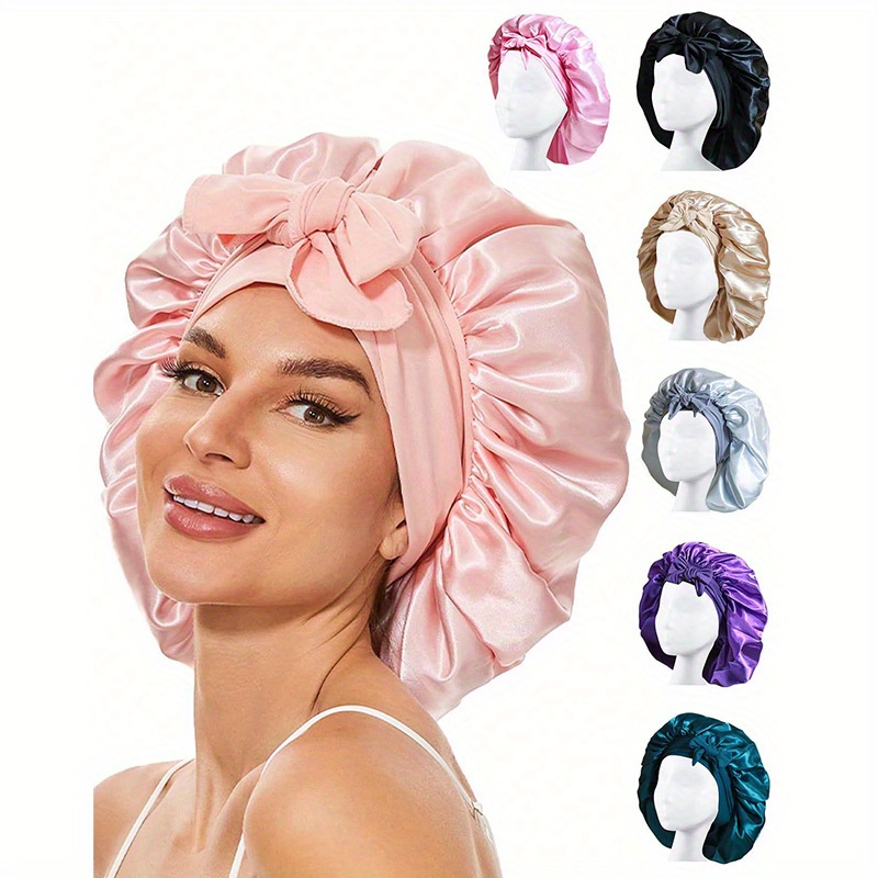 

Women's Satin Sleep Cap-adjustable Toupee, Double Layer, Reversible, Breathable%, Polyester Sleep Cap, Curly Hair