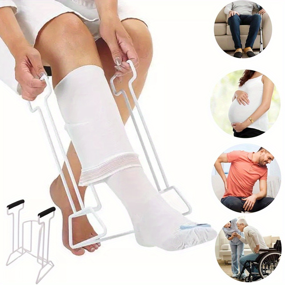 Easy-on Durable Sock Wearing Aid Stocking Puller With Padded Handle For People With Strength Or Mobility, Reduces