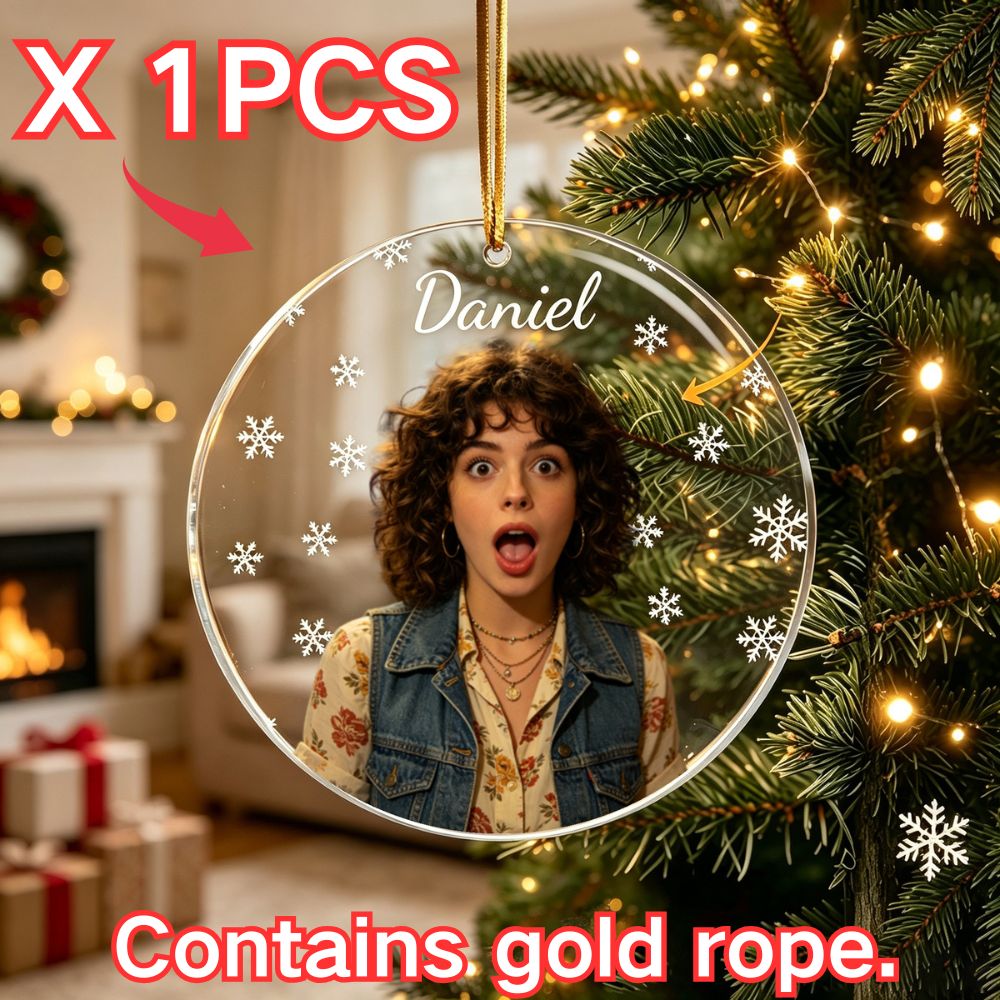 TEMU Personalized Custom Photo Christmas Ornaments, Car Hanging Decorations, Car Pendants, Snowflake Decorations, 2d Design, Customizable With